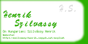 henrik szilvassy business card